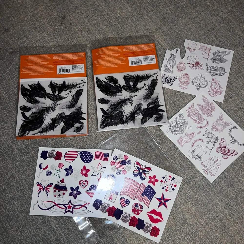 Temporary tattoo bundle; minimalist looks & Fourth of July